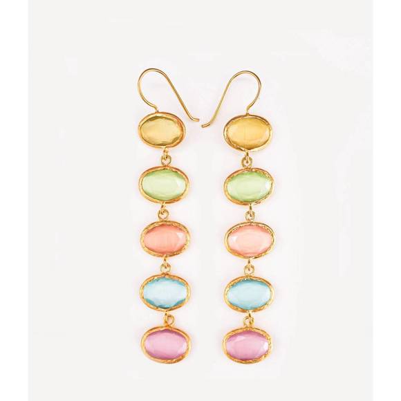 Debbie Katz - Adeena Cat Eye Earrings 18k Gold Rose